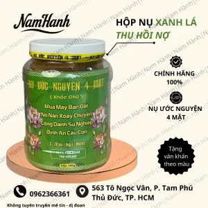 Nụ ước nguyện 4 mặt màu xanh lá